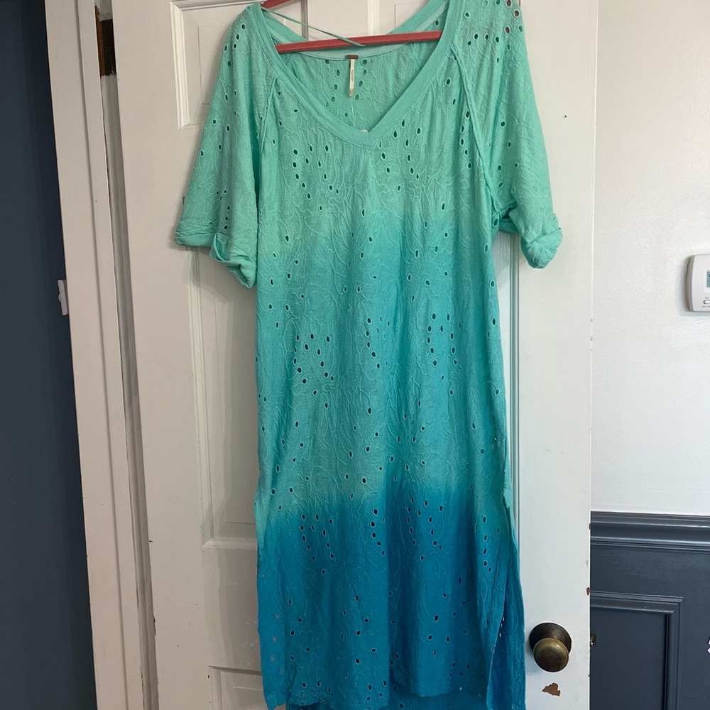 Free People Palm Springs Teal Ombre Swim Cover-Up - Picture 5 of 9